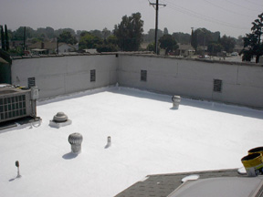 Smooth Built Up Roof During Coating Application