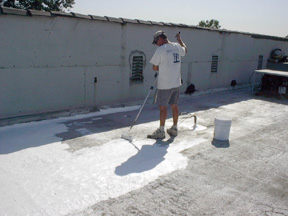 Smooth Built Up Roof During Coating Application