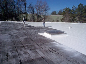 Smooth Built Up Roof After Coating Application Complete